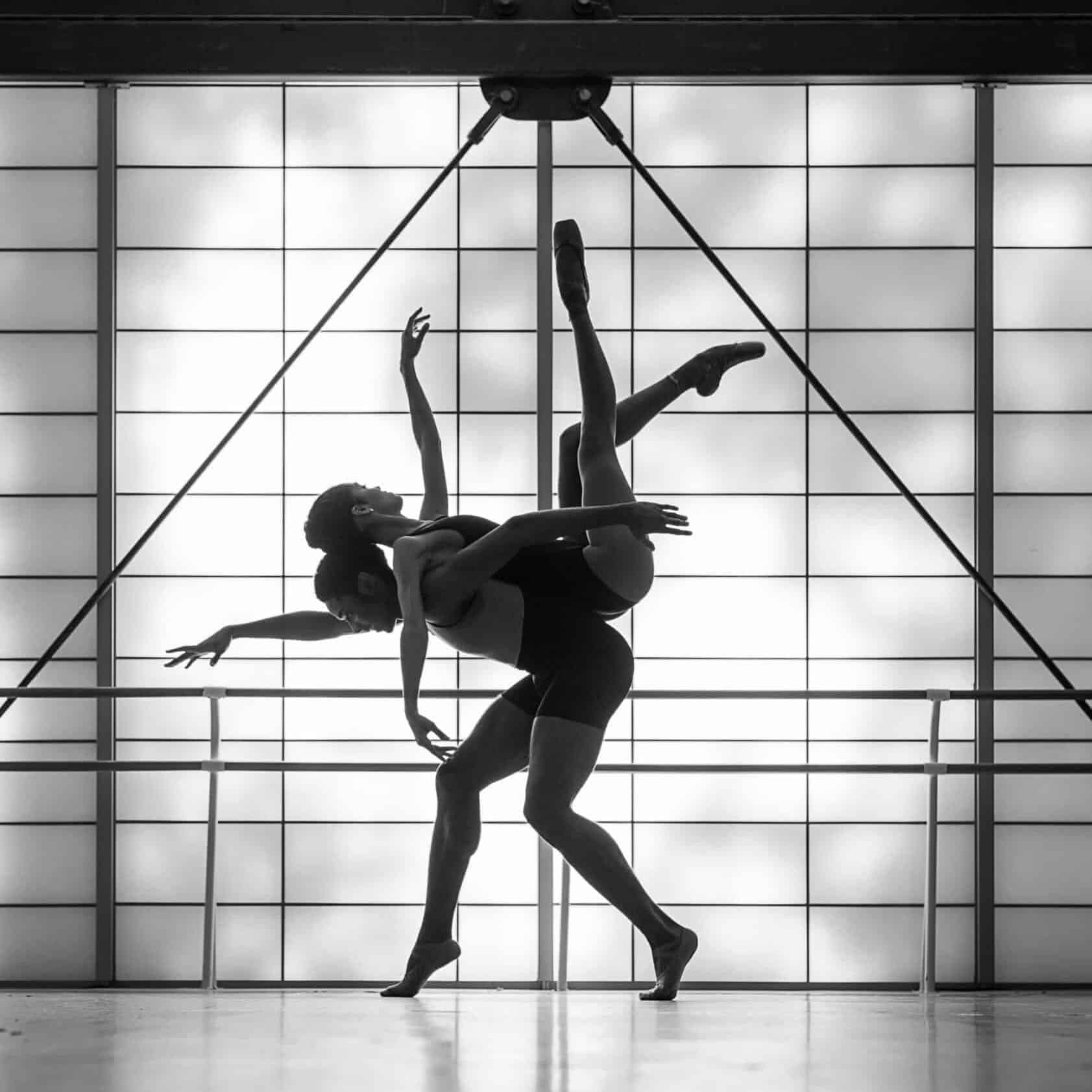 Ballet dance position featuring dancers from Atlanta Ballet