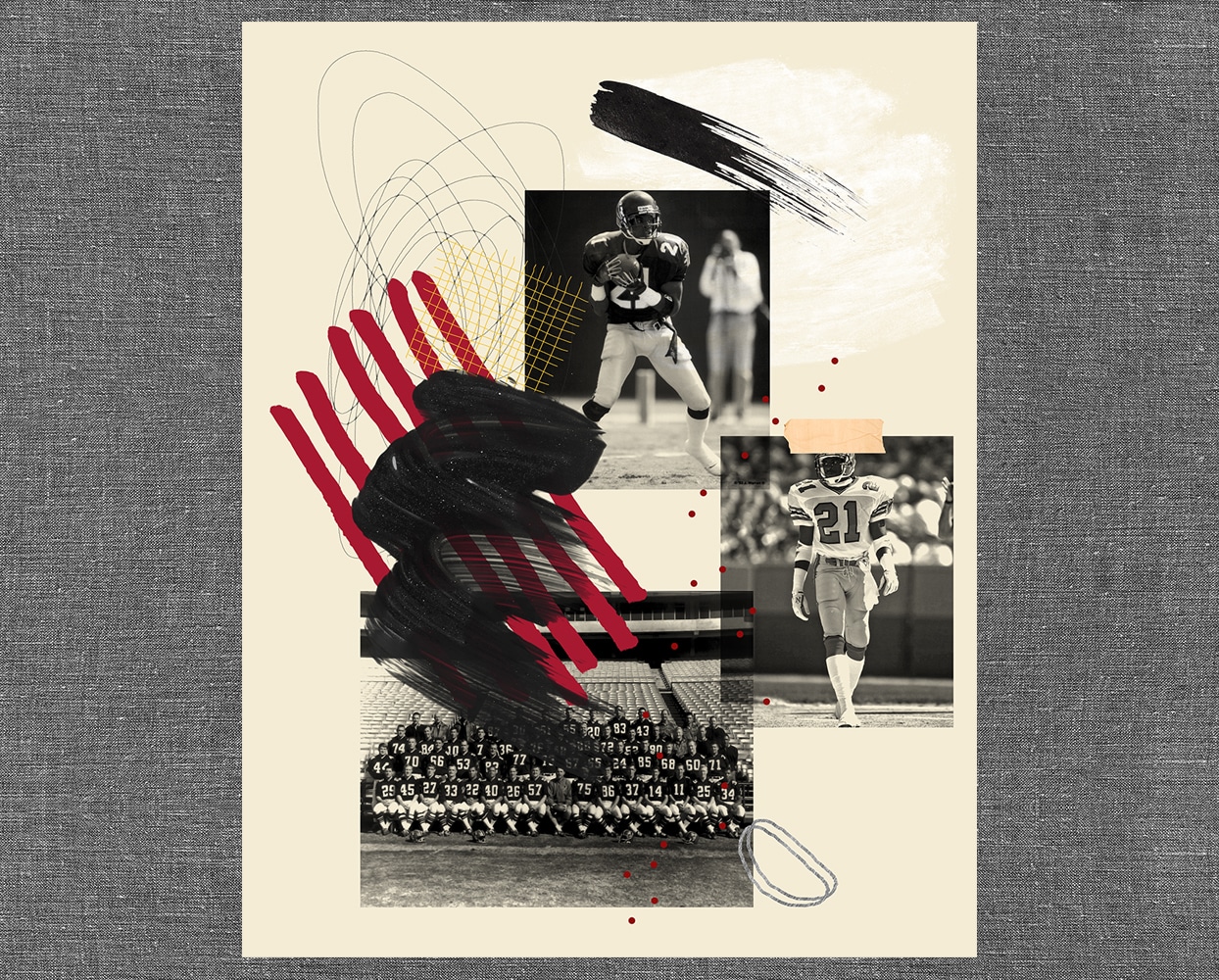 Football Collage Series. Christina Delurgio Tull, Artist.