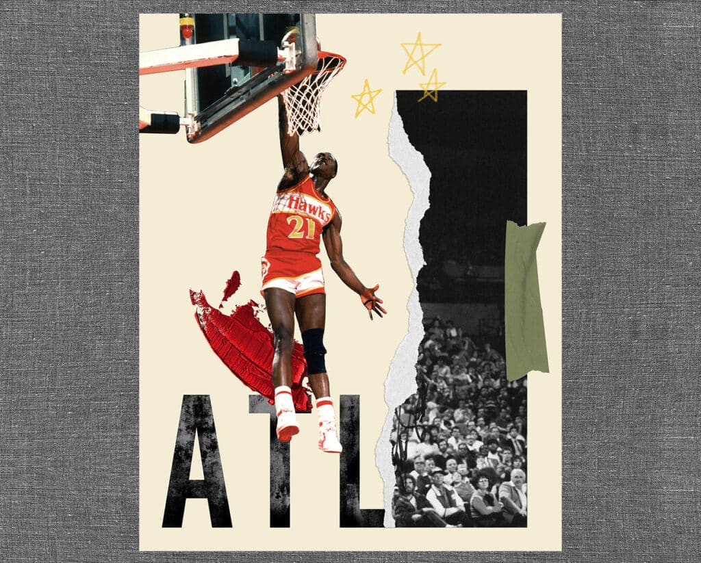 Basketball Collage Series. Christina Delurgio Tull, Artist.