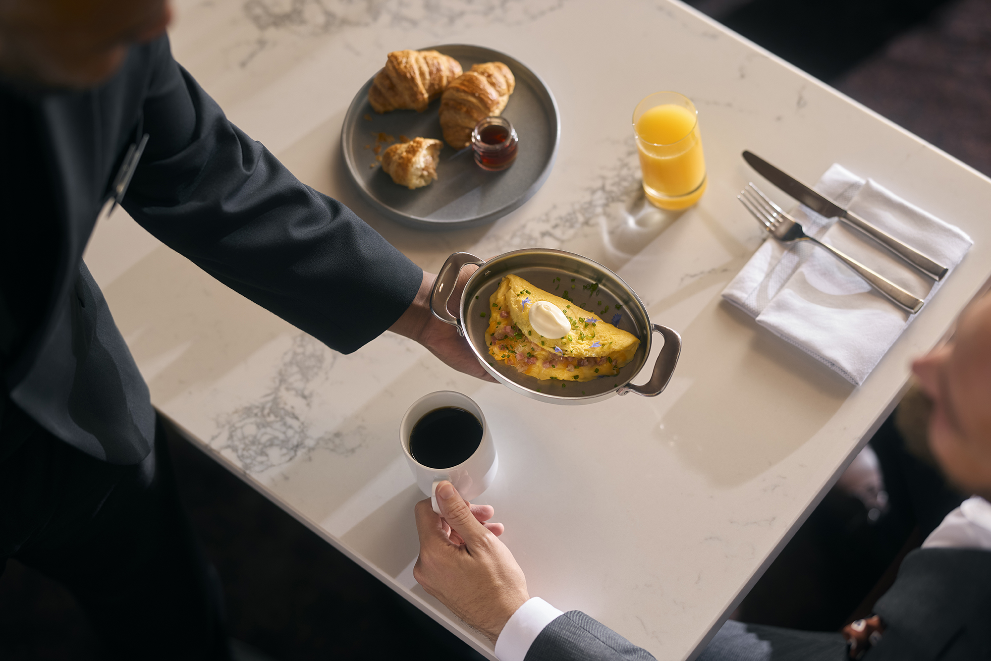 Freshly-made omelets inside Club Signia - Signia by Hilton Atlanta